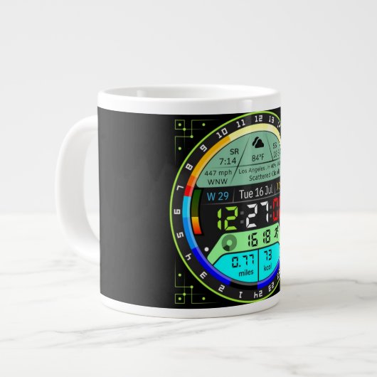Coffee Mug with a Humorous Digital Design Grote Koffiekop (Links)