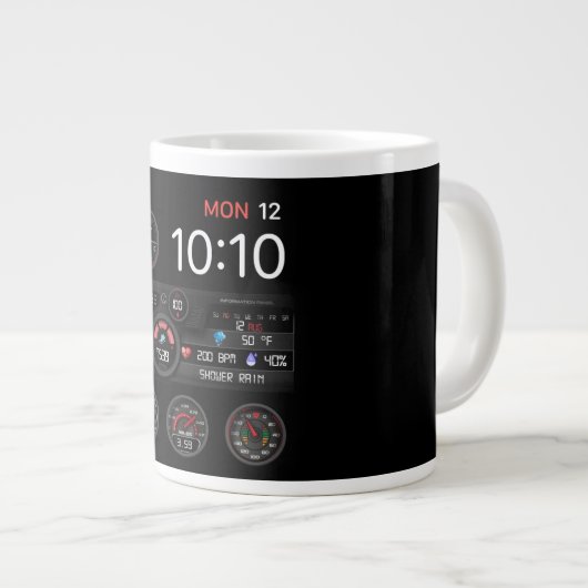 Coffee Mug with a Humorous Digital Design Grote Koffiekop (Voorkant rechts)