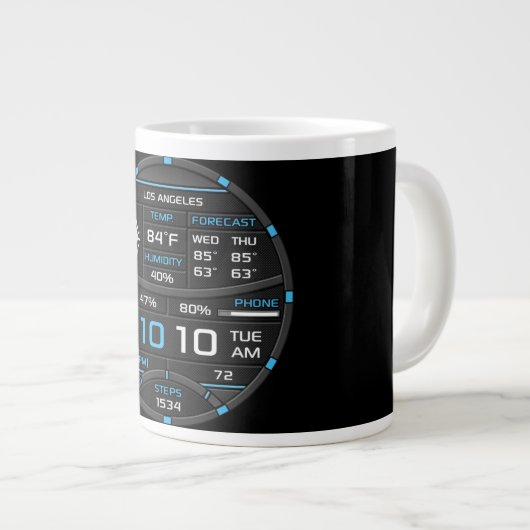 Coffee Mug with a Humorous Digital Design Grote Koffiekop (Voorkant rechts)