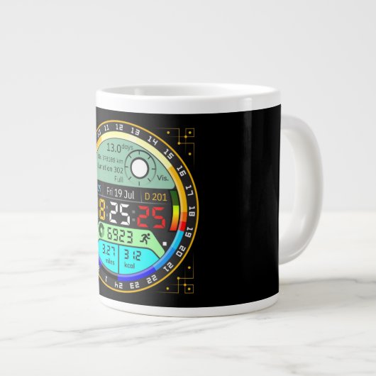 Coffee Mug with a Humorous Digital Design Grote Koffiekop (Voorkant rechts)