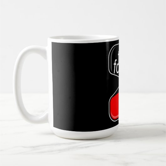 Coffee Mug with a Humorous Digital Design Koffiemok (Links)