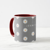 Coffee mug with daisy, cozy coffee mug mok (Voorkant links)