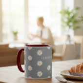 Coffee mug with daisy, cozy coffee mug mok