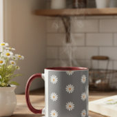 Coffee mug with daisy, cozy coffee mug mok