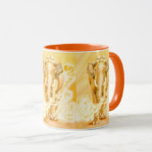 Coffee Mug with elephants, dierentuin Mok (Voorkant rechts)