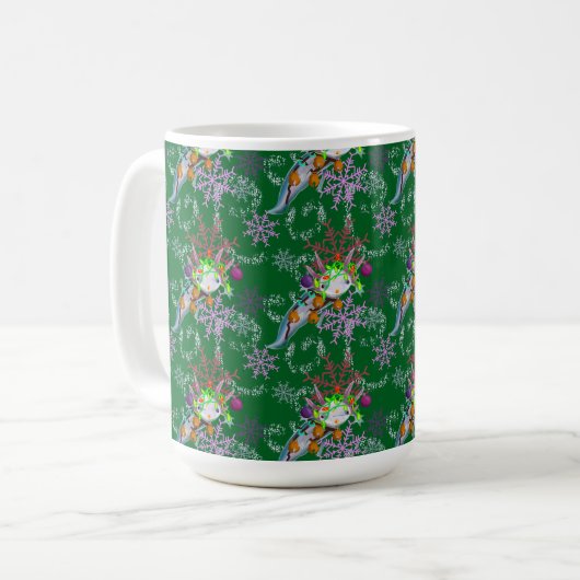 coffee mug with festive axolotl koffiemok (Voorkant links)