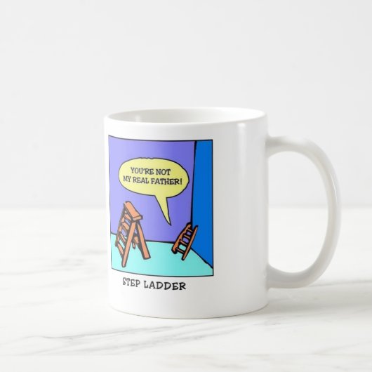 Coffee Mug With Hilarious Pun (Step Ladder) Koffiemok (Rechts)