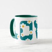 coffee mug with love phrase covered with flowers mok (Voorkant links)