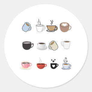 Coffee Mugs Design Patroon Ronde Sticker