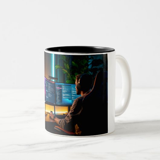 Coffee mugs for programmers. tweekleurige koffiemok (Voorkant rechts)