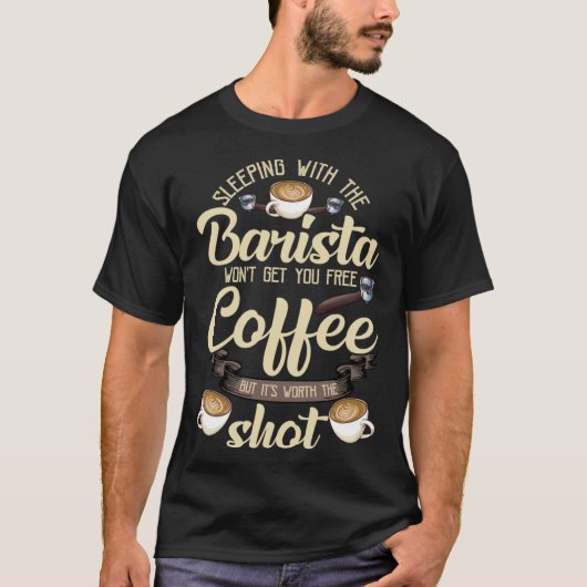 Coffee Mugs Graphic Quote Coffeehouse Barista T-shirt (Voorkant)