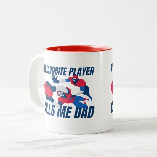  Coffee Mugs happy day dad Tweekleurige Koffiemok (Voorkant links)