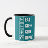 Coffee Mugs programmeren :  EAT-SLEEP-CODE-REPEAT Mok (Links)