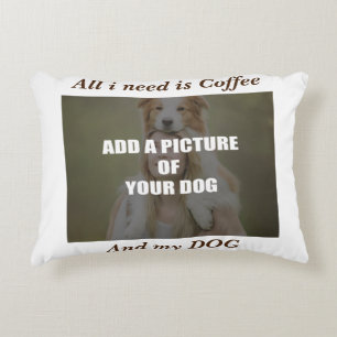 Coffee & my Dog Throw Pillow Accent Kussen