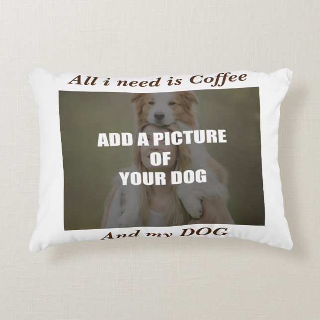 Coffee & my Dog Throw Pillow Accent Kussen (Voorkant)