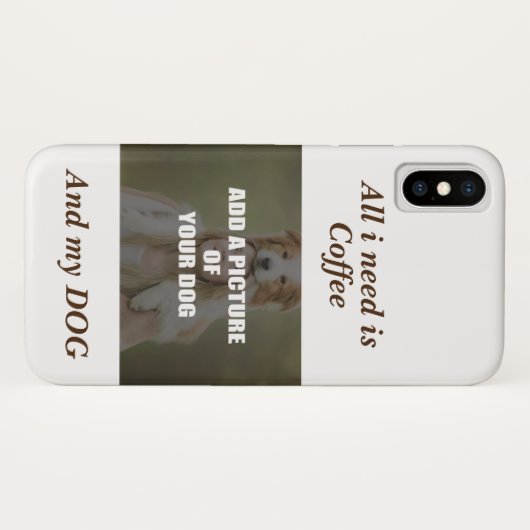 Coffee & my Dog Throw Pillow Case-Mate iPhone Case (Achterkant (horizontaal))