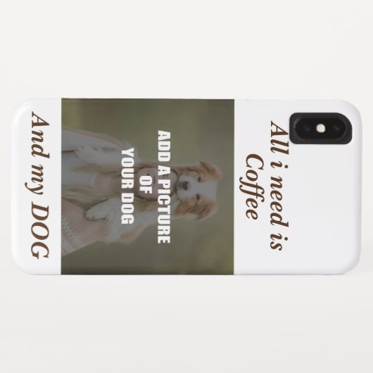 Coffee & my Dog Throw Pillow Case-Mate iPhone Case (Achterkant (horizontaal))