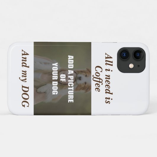 Coffee & my Dog Throw Pillow Case-Mate iPhone Case (Achterkant (horizontaal))