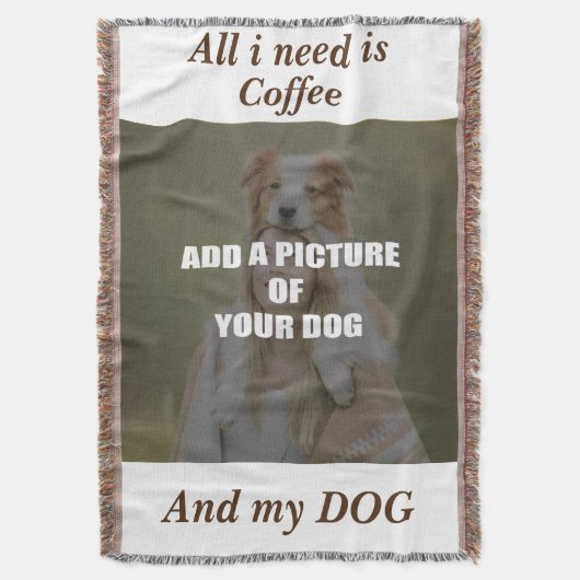 Coffee & my Dog Throw Pillow Deken (Voorkant Verticaal)