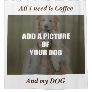 Coffee & my Dog Throw Pillow Douchegordijn