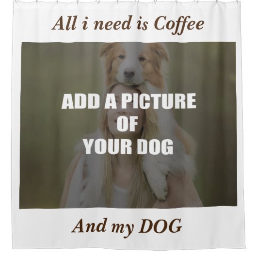 Coffee & my Dog Throw Pillow Douchegordijn (Voorkant)
