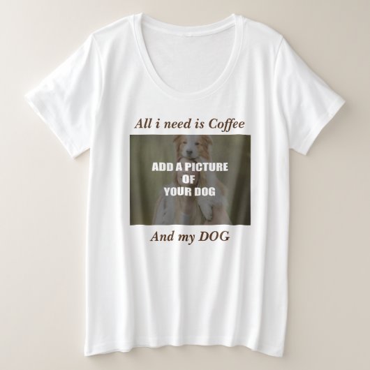 Coffee & my Dog Throw Pillow Grote Maat T-shirt (Design voorkant)