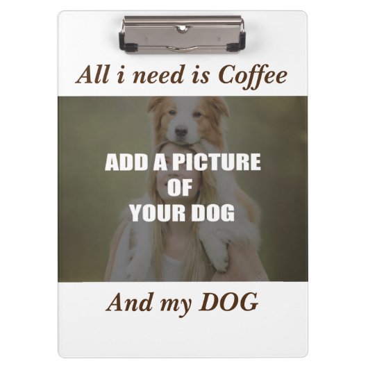 Coffee & my Dog Throw Pillow Klembord (Voorkant)