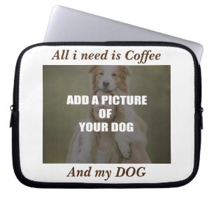 Coffee & my Dog Throw Pillow Laptop Sleeve