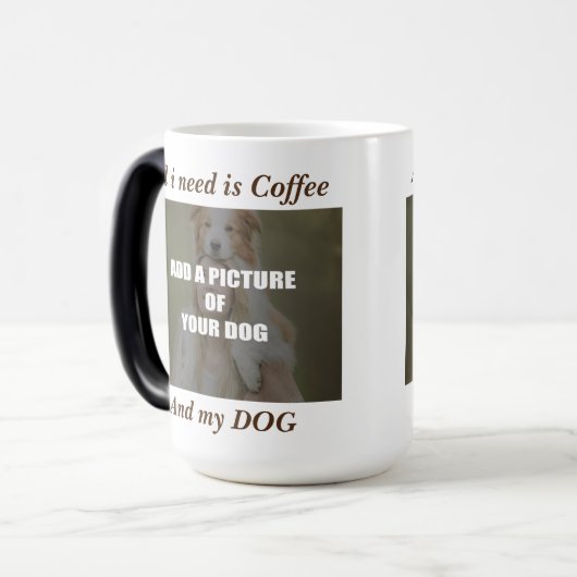 Coffee & my Dog Throw Pillow Magische Mok (Voorkant links)