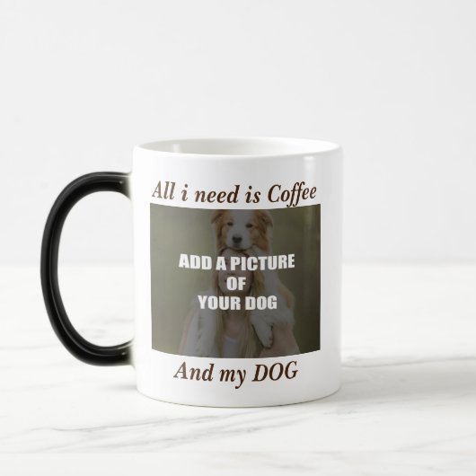 Coffee & my Dog Throw Pillow Magische Mok (Links)