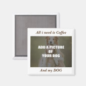 Coffee & my Dog Throw Pillow Magneet (Voorkant / Achterkant)