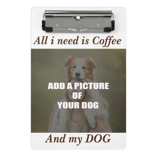 Coffee & my Dog Throw Pillow Mini Klembord (Voorkant)