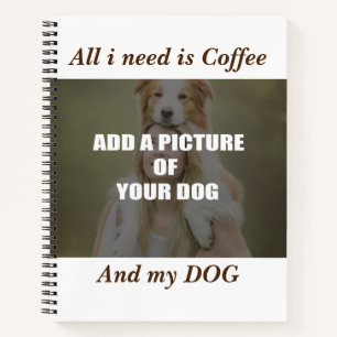 Coffee & my Dog Throw Pillow Notitieboek