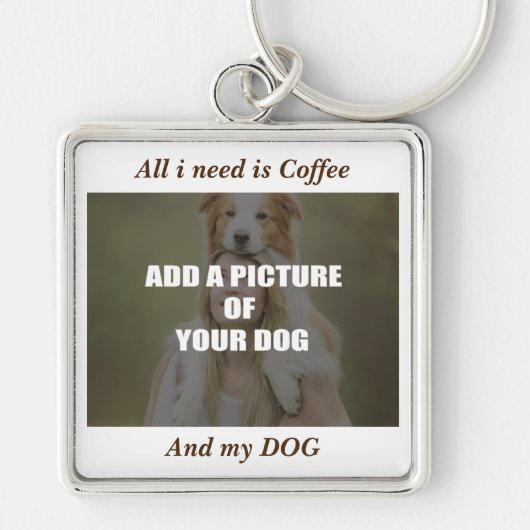 Coffee & my Dog Throw Pillow Sleutelhanger (Voorkant)