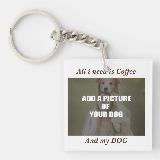 Coffee & my Dog Throw Pillow Sleutelhanger (voorkant)