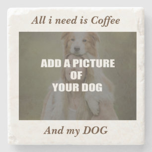Coffee & my Dog Throw Pillow Stenen Onderzetter