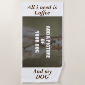 Coffee & my Dog Throw Pillow Strandlaken (Voorkant)