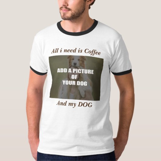 Coffee & my Dog Throw Pillow T-shirt (Voorkant)