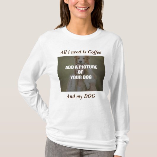 Coffee & my Dog Throw Pillow T-shirt (Voorkant)