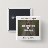 Coffee & my Dog Throw Pillow Vierkante Button 5,1 Cm (Voorkant /achterkant)