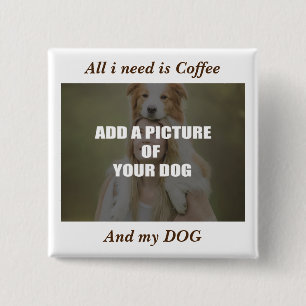 Coffee & my Dog Throw Pillow Vierkante Button 5,1 Cm