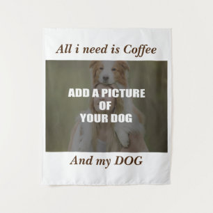 Coffee & my Dog Throw Pillow Wandkleed