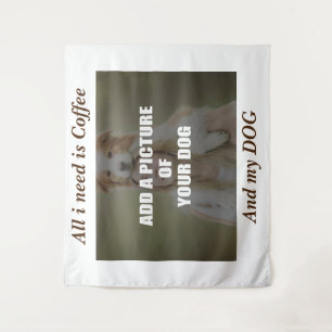 Coffee & my Dog Throw Pillow Wandkleed