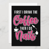 Coffee Nail Tech Manicurist Pedicurist Poolse Gift Kaart (Voorkant / Achterkant)