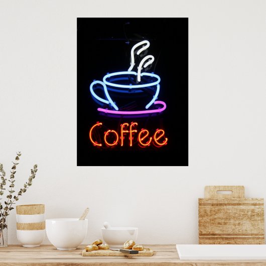 Coffee Neon Sign Poster (Keuken)