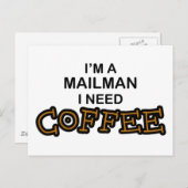 Coffee nodig - Mailman Briefkaart (Voorkant / Achterkant)