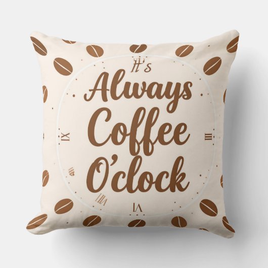 Coffee O'Clock Kussen - Grappige Coffee Tijd Deken (Voorkant)