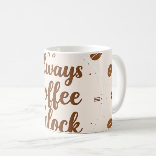Coffee O'Clock Mok - Grappig Cadeau voor Koffielie (Voorkant rechts)