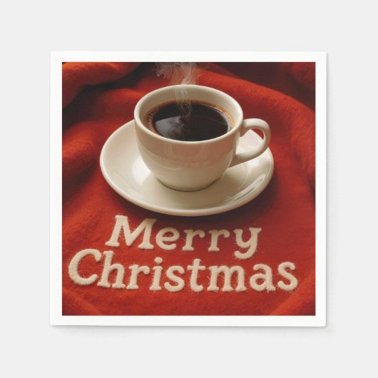 Coffee On a Merry Christmas Blanket Servet (Voorkant)