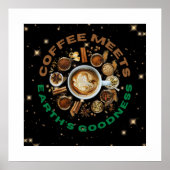 Coffee ontmoet Aardse Goedheid – Kosmisch Brouwsel Poster (Voorkant)